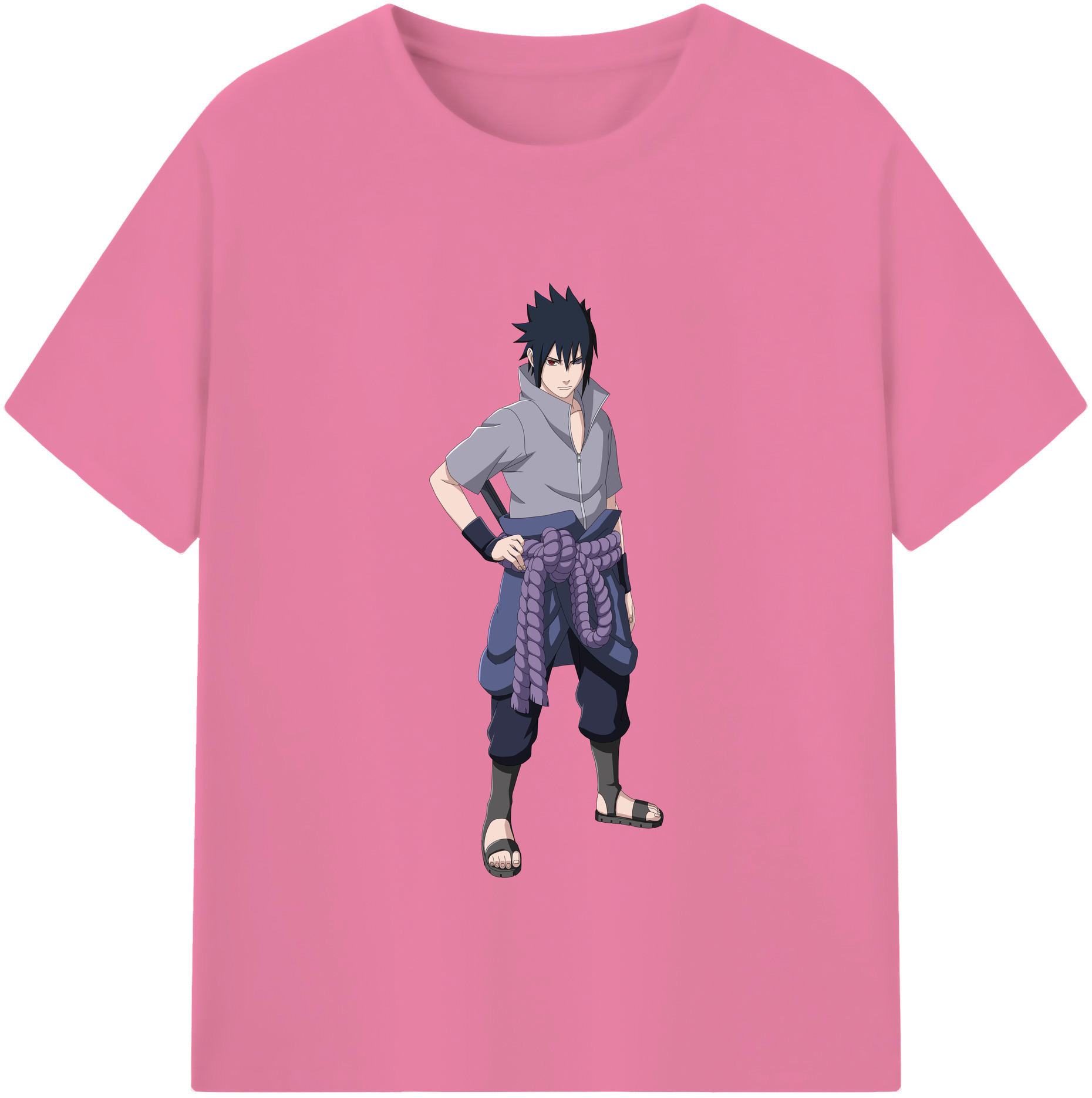 （画像用） NARUTO -ナルト- うちは サスケ Uchiha Sasuke 綿100％半袖Tシャツ（フロントプリント）